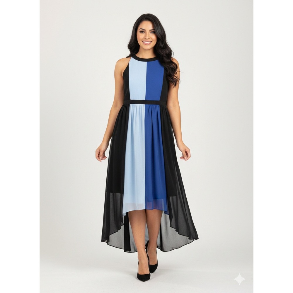 ModCloth High Low Dress Womens SZ XL‎ NWT Colorblock Chiffon Sleeveless